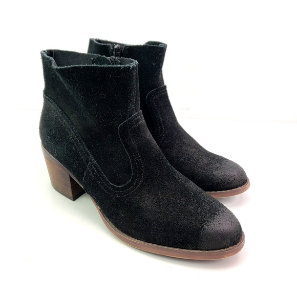 Soho NYC Cobbler Womens Size 7.5 Black Leather 2.25" Heeled Ankle Bootie Shoes - Picture 1 of 11